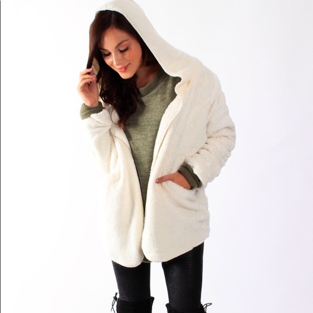White Fleece Hoody